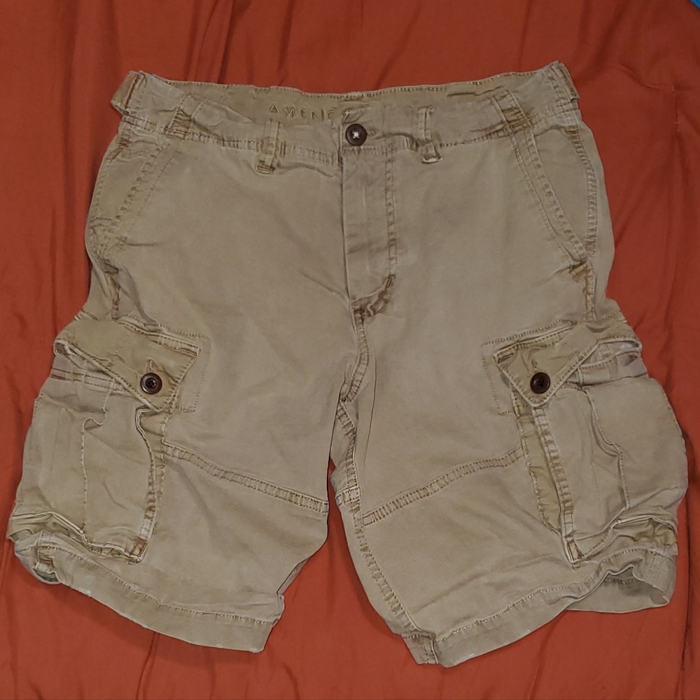 American Eagle Tan Shorts Size 32 Longer Length